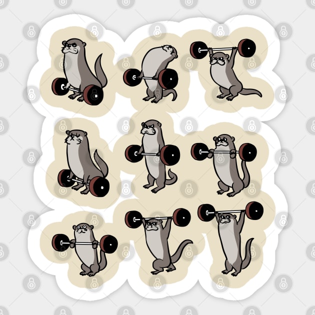 Olympic Lifting Otter Sticker by huebucket